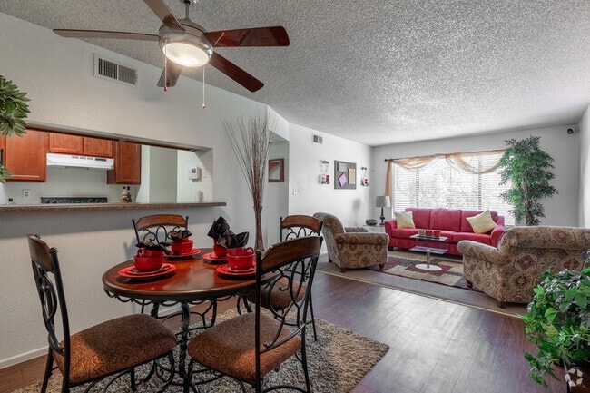 Santorini - 2BR, 2BA - Living Room - Santorini Villa Apartments