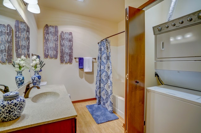 1BD Madison- Bathroom w/ In-Unit Laundry - The Addison