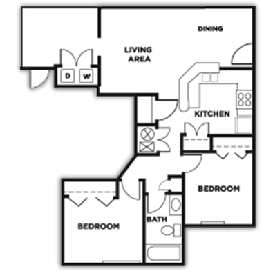 2BR/1BA - University Courtyard