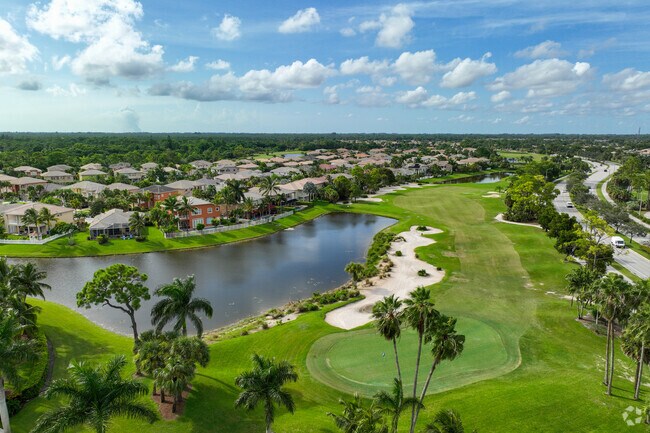 Aerial view from the top of Madison Green Golf Course in Royal Palm Beach.