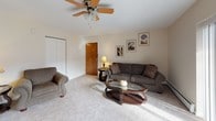 Located at 2828 Egypt Rd in Norristown, PA, this single-floor unit offers a comfortable and functional layout with a cohesive, neutral design throughout. The living room is generously sized, finished with plush carpeting, and features a ceiling fan, a sliding glass door leading to an outdoor balcony, and warm, natural light. Framed artwork adorns the walls, adding a welcoming character to the space.

The kitchen is well-appointed with warm-toned wood cabinetry, granite countertops, a full suite of stainless steel appliances including a refrigerator, electric range, microwave, and dishwasher, and durable wood-look flooring. Adjacent to the kitchen, a dedicated dining area offers a bright window with natural light, ideal for everyday meals or entertaining.

The bedroom is a quiet retreat featuring plush carpeting, a ceiling fan, a window with exterior views, a wall-unit air conditioner, and ample closet space with double bifold doors. The bathroom is finished with a granite-topped vanity, an undermount sink, and brushed nickel fixtures, providing a clean and polished feel. Throughout the unit, neutral tones and consistent finishes create a harmonious and move-in-ready environment.