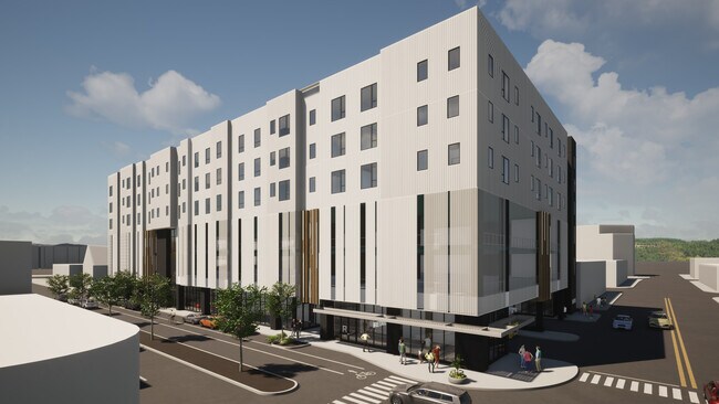 Representación exterior del edificio de la estación Alto - Alto Station