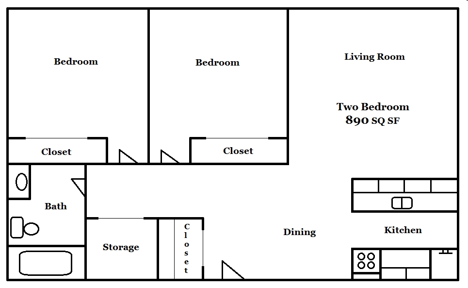 2BR/1BA - Brandy Center Apartments