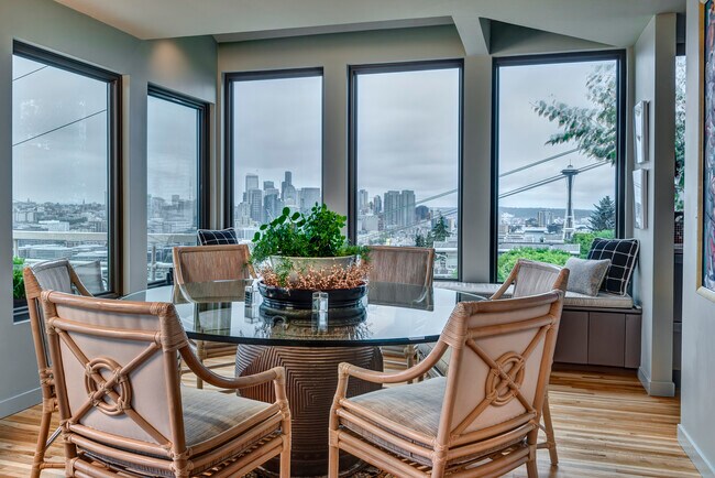 Dining Room with City, Lake and Space Needle View - 1502 Bigelow Avenue North