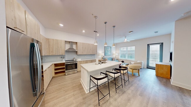 1-Bedroom Kitchen - Elm Floor Plan - The Station at Crestline Heights Apartments