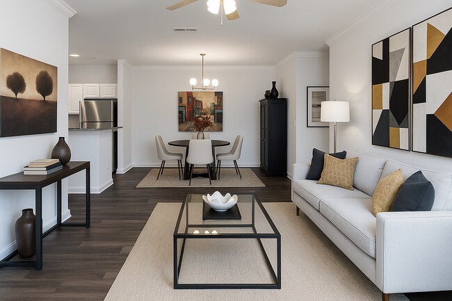 Sala de estar BLU con comedor - Bluffs at Riverview