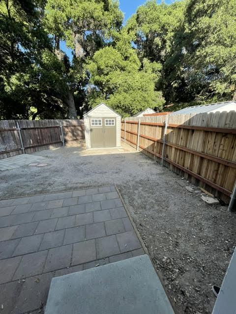 Back yard of unit D - 5557 Tunitas Ave