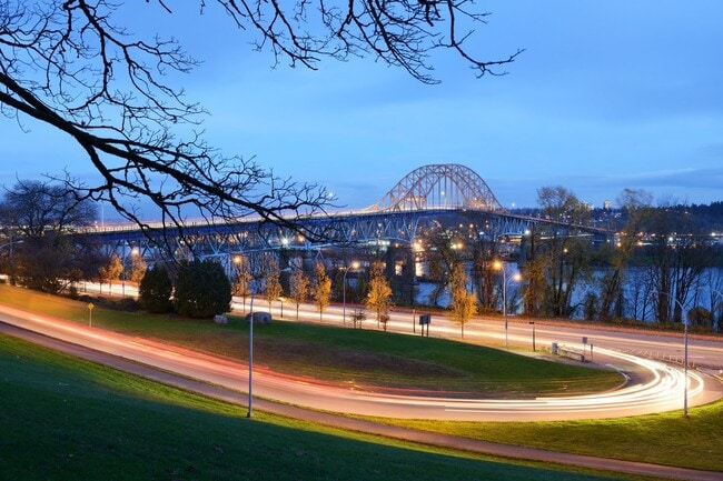 Evening view of the Pattullo Bridge
