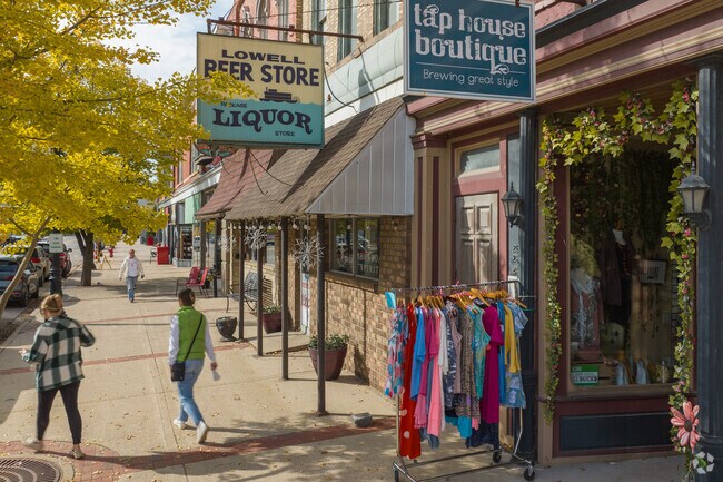 Main Street downtown Lowell is home to many small boutique shops and eateries.