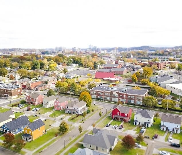 An aerial view of Mechanicsville
