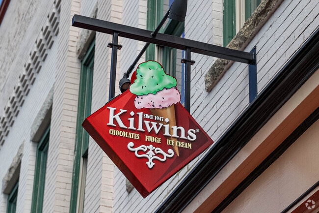 There are restaurants and quaint sweet shops in downtown Apex.