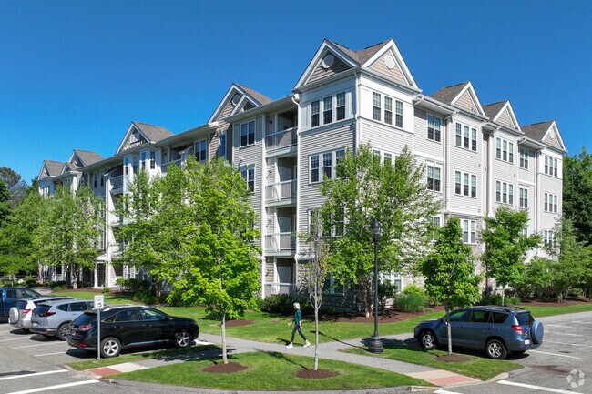 Tall apartment buildings reach for the blue sky in Reading.