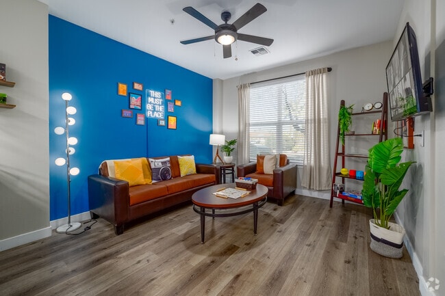 2BR, 2BA - 713SF - Living Room - The District on 5th Apartments