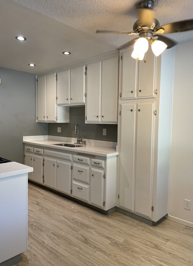 Quartz countertops, stainless steel sink, plenty of storage and of kitchen cabinets. - 150 E Lakeshore Dr