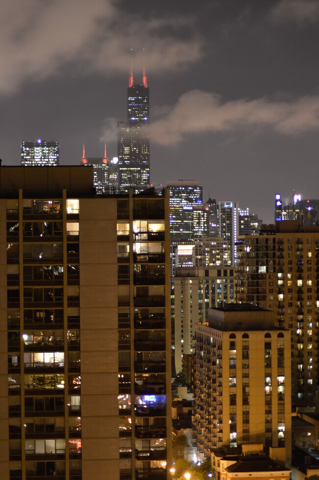 Balcony view at night - 1460 N Sandburg Ter