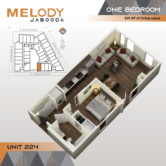 1-Bed C squared 224 - Melody Jabooda Apartments