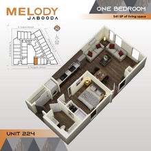 1-Bed C squared 224 - Melody Jabooda Apartments