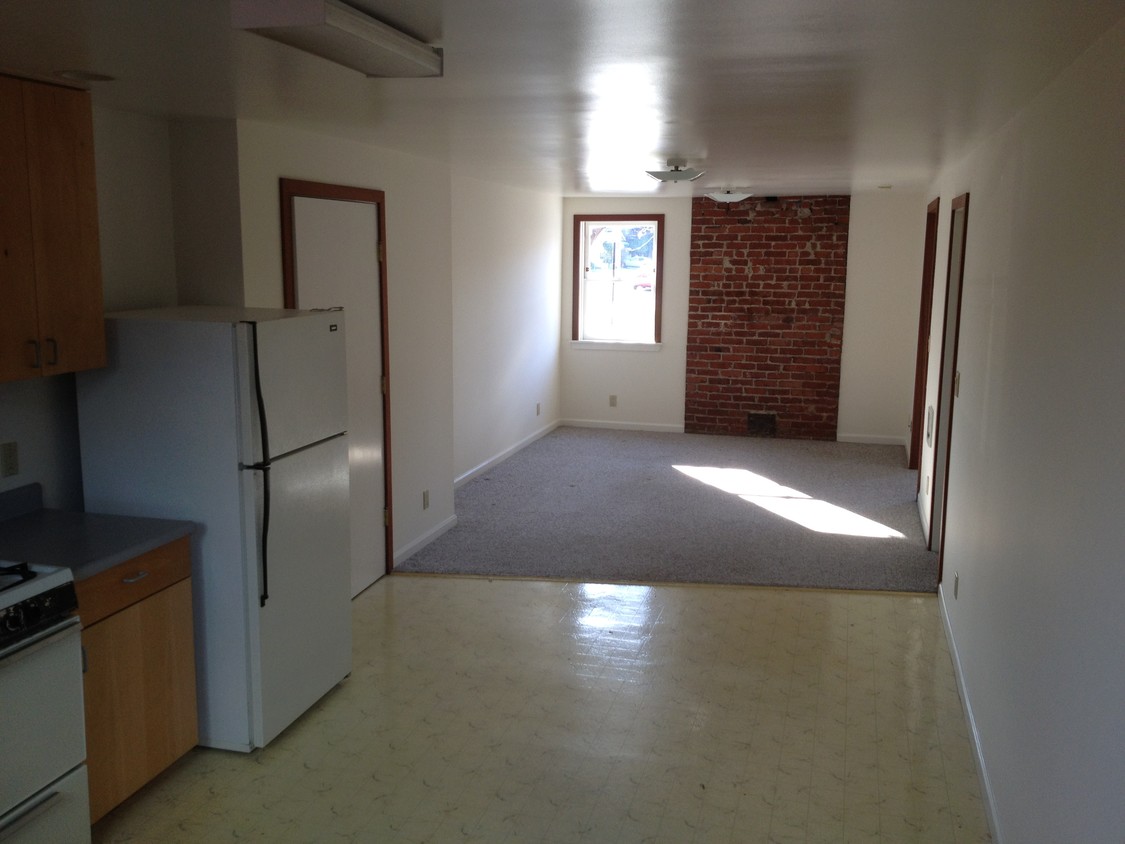 kitchen and living room - 1221 Washington Ave