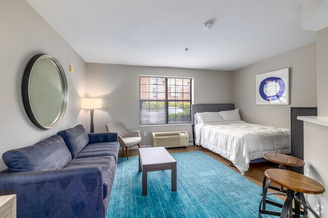 Studio - 385SF - The Mint - Living Room - Flats at 87Ten