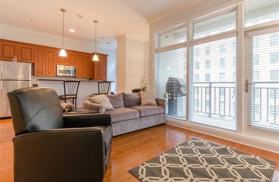 Living Room with access to Balcony - 230 S Tryon St