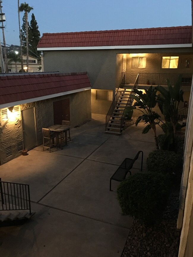 Courtyard at night - 798 S Orange Ave