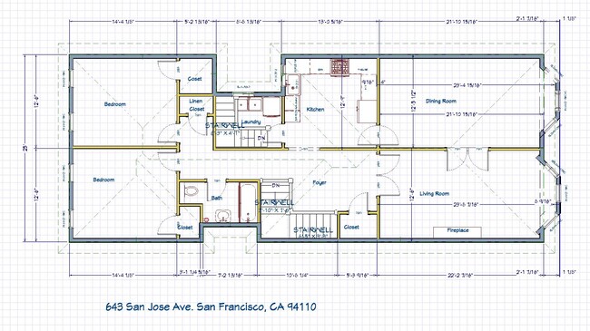 Plano de planta - 645 San Jose Ave