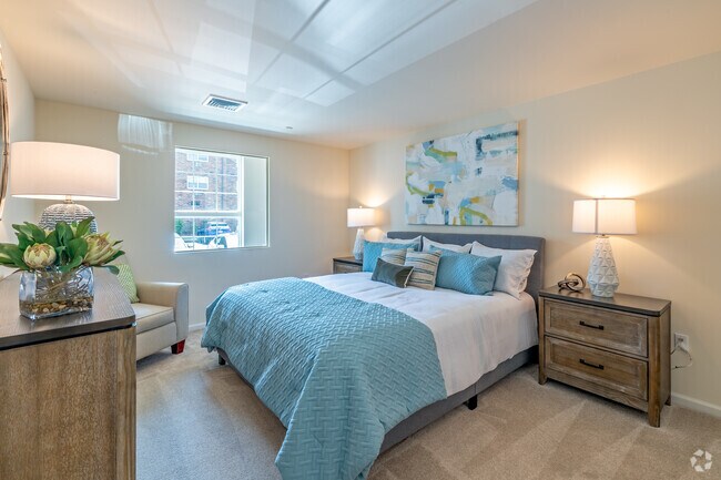 1HAB, 1BA - 706 pies cuadrados - Modelo de residencia W - Dormitorio - Gateways at Randolph