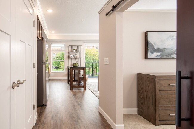 Hallway view inside model apartment home at The Whitley. - The Whitley