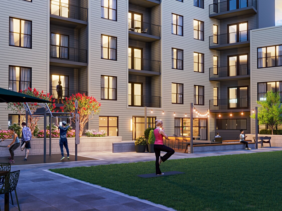 Courtyard de deportes para residentes - Olive & Wooster Apartments