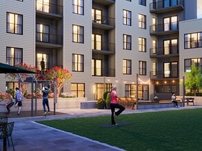 Resident Sports Courtyard - Olive & Wooster Apartments