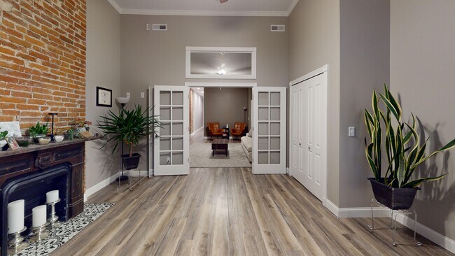 Double entry doors to Living Room - 127 N 6th St