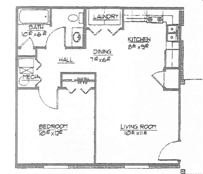 1BR/1BA - Pine Grove Apartments