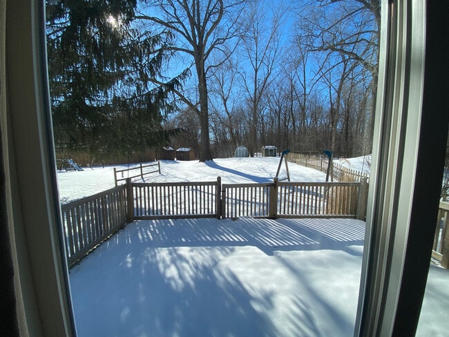 spacious backyard with deck and shed back up to forever wild - 48 Cooks Ct