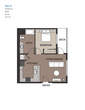 1 Bedroom Plan 1F