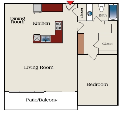 1BR/1BA-Large - The Kensington Apartments