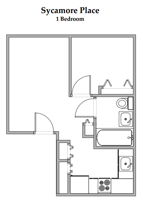 1BR/1BA - Sycamore Place Apartments