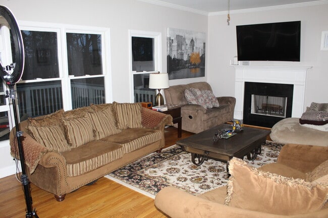 Living Room (Fireplace, Hardwood Floors, Piano,Natural Light, Ceiling Fan) - 209 Hilltop Dr SW