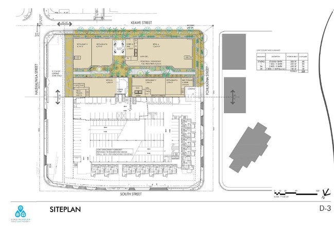 Plano del lugar con estacionamiento - Keauhou Lane