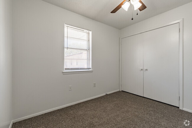 White/Grey 2BR, 1BA - 869SF - Bedroom - The Luxe Apartments