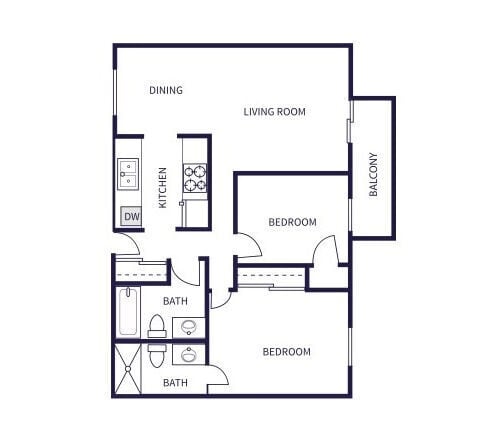 Plano de planta - Bayside Apartments