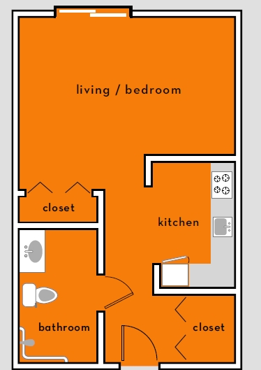 Studio- 0BR/1BA - E E Cleveland Manor