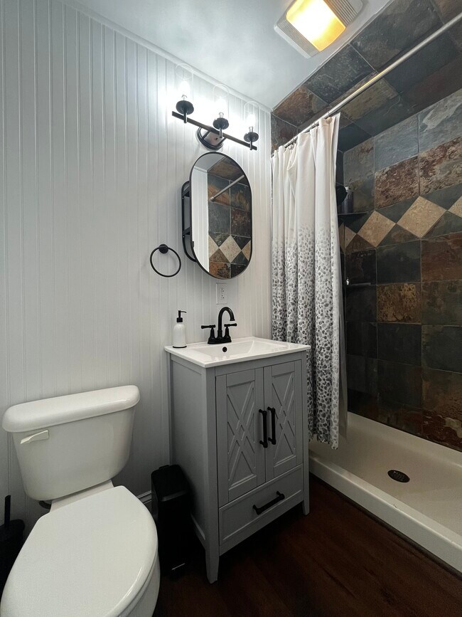 Adorable first floor bathroom. Attached to back living room/potential 3rd BR - 847 Elm St