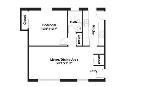 1BR/1BA - George Court Apartments
