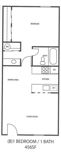 Floorplan B     456sqft    Upgraded $899 / Premium $999 - Sandstone Apartment Homes