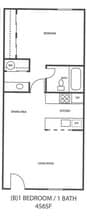 Floorplan B     456sqft    Upgraded $899 / Premium $999 - Sandstone Apartment Homes