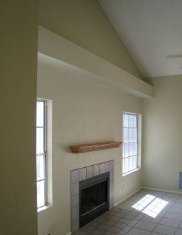 Vaulted Ceilings in Living Room, with Fireplace. - 1811 S. 39th Street #22