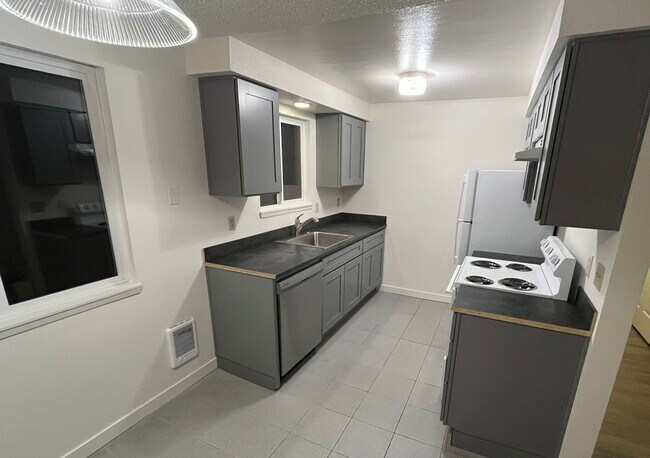 Cocina recientemente remodelada con gabinetes nuevos y fregadero de lujo. - 3333 Willow Ct SE