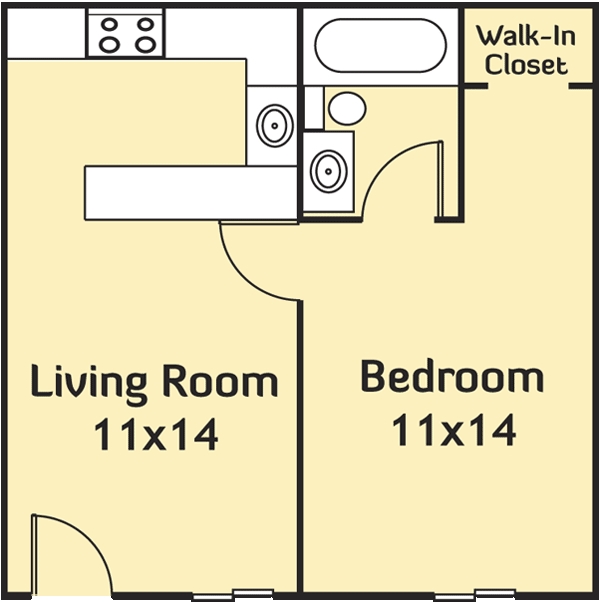 1BR/1BA - Jefferson Towers Apartments