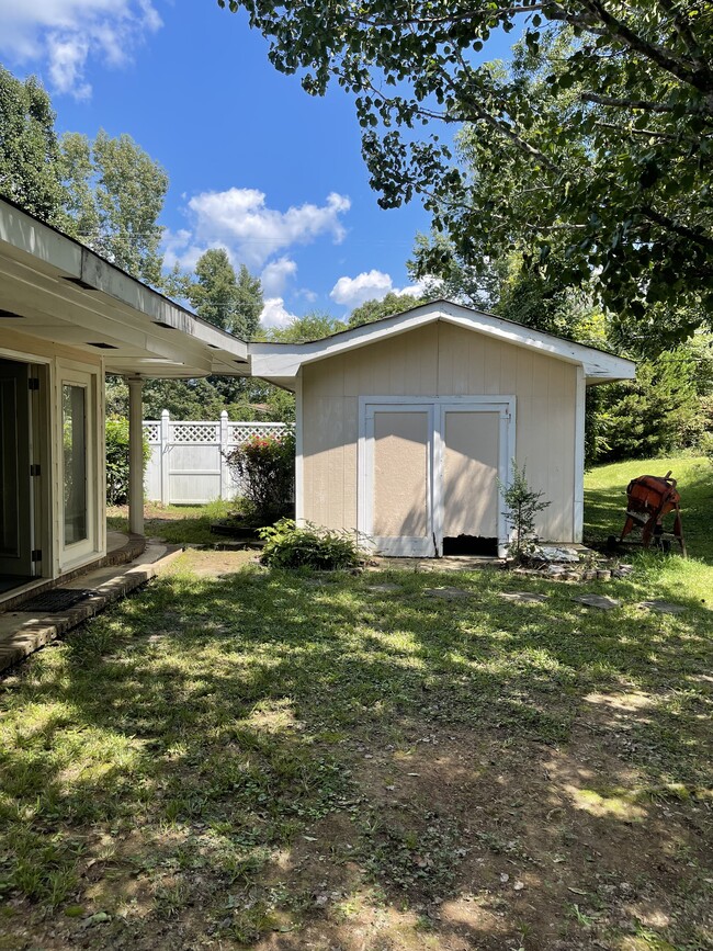 Storage shed off of back porch - 21 Bannister Ln