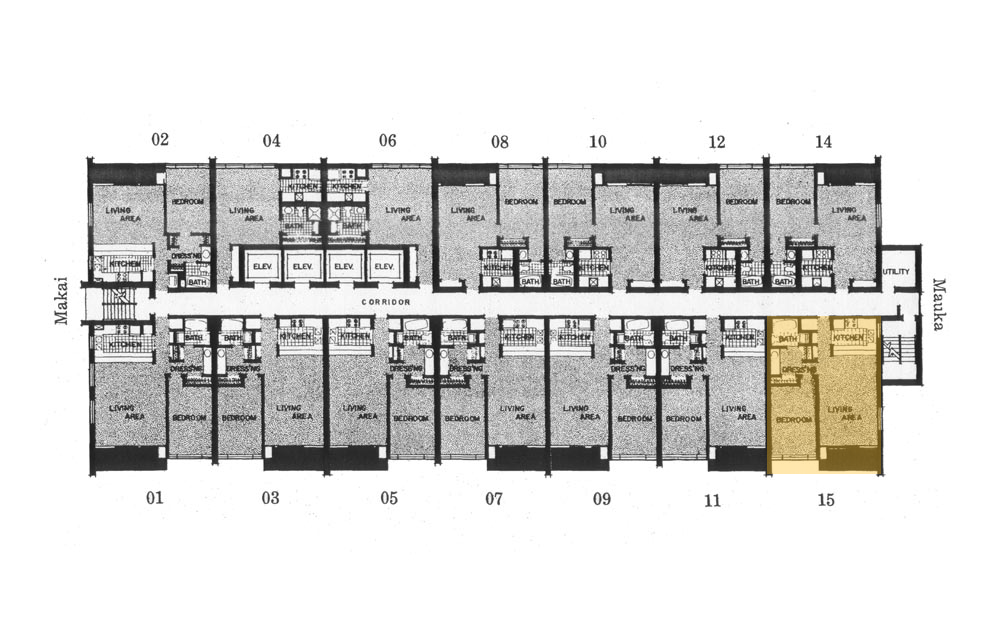 Condo Floorplan - 400 Hobron Ln